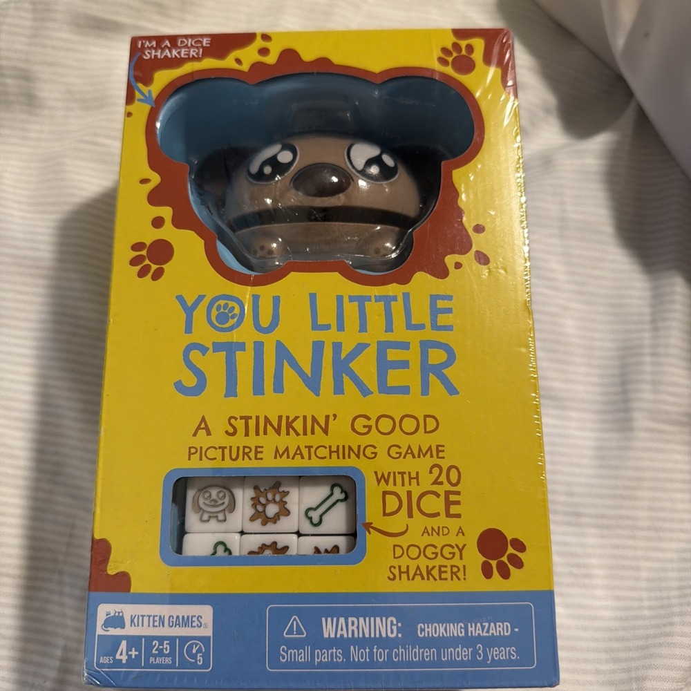 You Little Stinker Matching Dice Game Ages 4+ 2-5 Players w/ Doggy Shaker NEW
